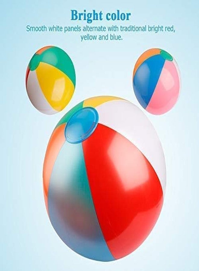 DORPUT Inflatable Beach Ball Rainbow Color | Classic Pool & Water Play Toy for Kids | Birthday & Summer Party Game (8-12 Inches) - Pack of 10 - Image 3